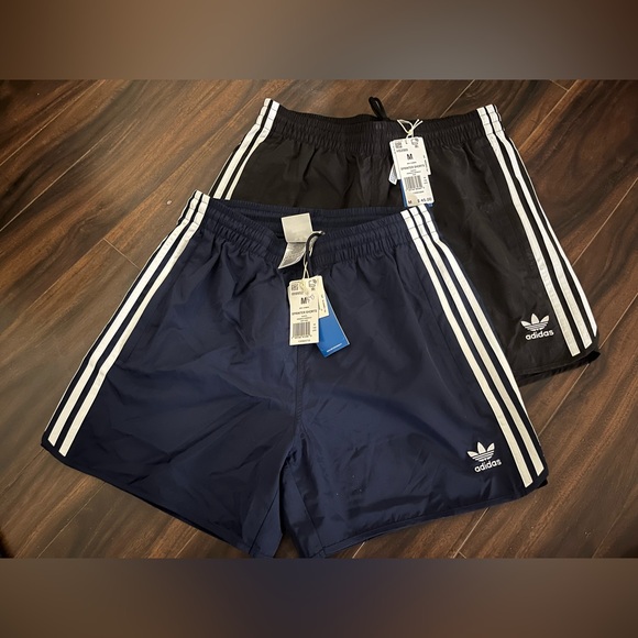 Adidas Black and Navy Athletic Shorts-2 pair - Picture 1 of 3